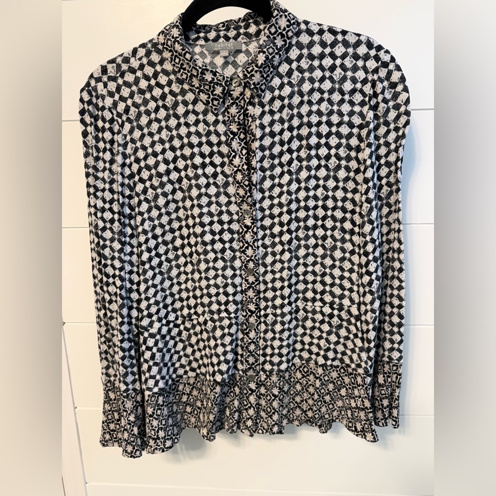 Habitat Black and White Patterned Blouse